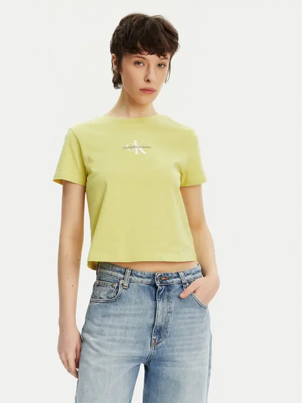 Calvin Klein Jeans Calvin Klein Jeans T-shirt Monologo J20J223113 Žuta Slim Fit