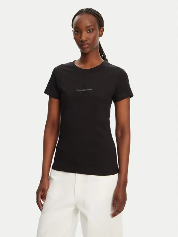 Calvin Klein Jeans Calvin Klein Jeans T-shirt Monologo J20J223563 Crna Slim Fit