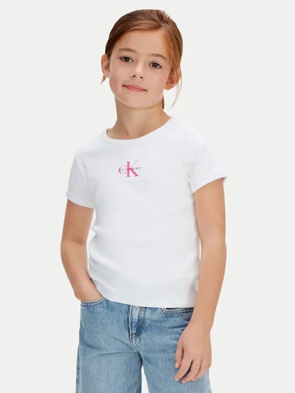 Calvin Klein Jeans Calvin Klein Jeans T-shirt Monologo LVCKSJB11G Bijela Regular Fit