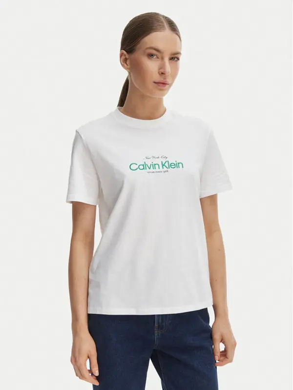 Calvin Klein Jeans Calvin Klein Jeans T-shirt NYC Logo LV047F810G Bijela Classic Fit