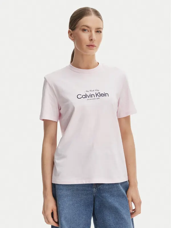 Calvin Klein Jeans Calvin Klein Jeans T-shirt NYC Logo LV047F810G Ružičasta Classic Fit
