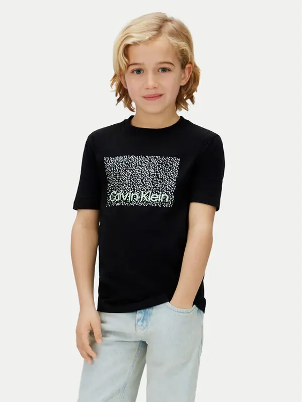 Calvin Klein Jeans Calvin Klein Jeans T-shirt Perforation LVCKSJA04B Crna Regular Fit