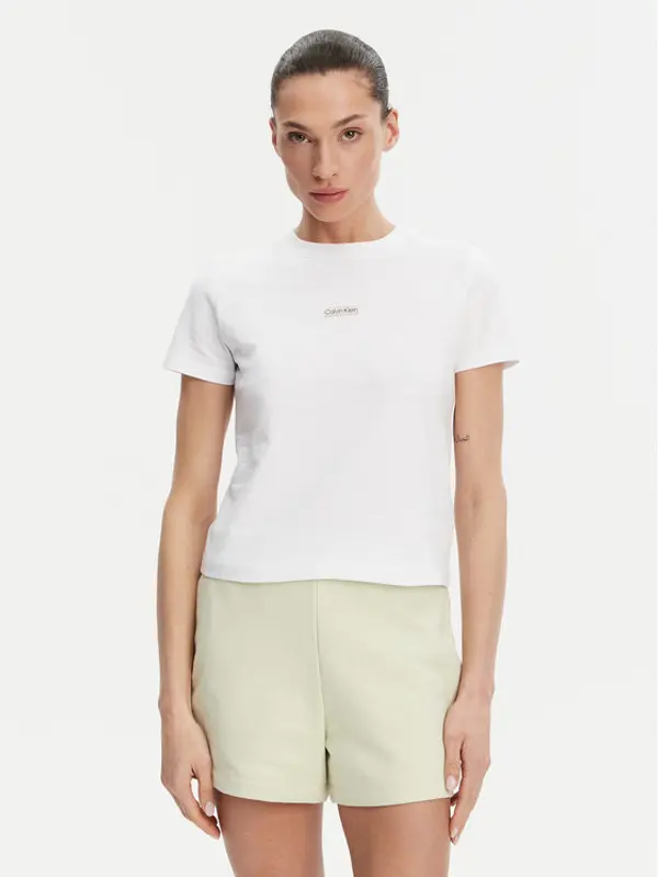 Calvin Klein Jeans Calvin Klein Jeans T-shirt Placed Institutional J20J225524 Bijela Slim Fit