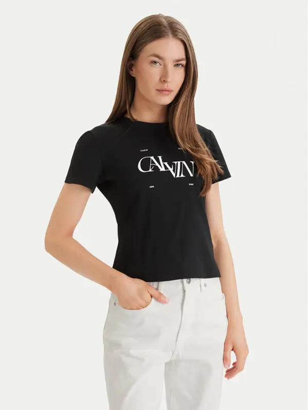 Calvin Klein Jeans Calvin Klein Jeans T-shirt Seasonal LV047F808G Crna Slim Fit