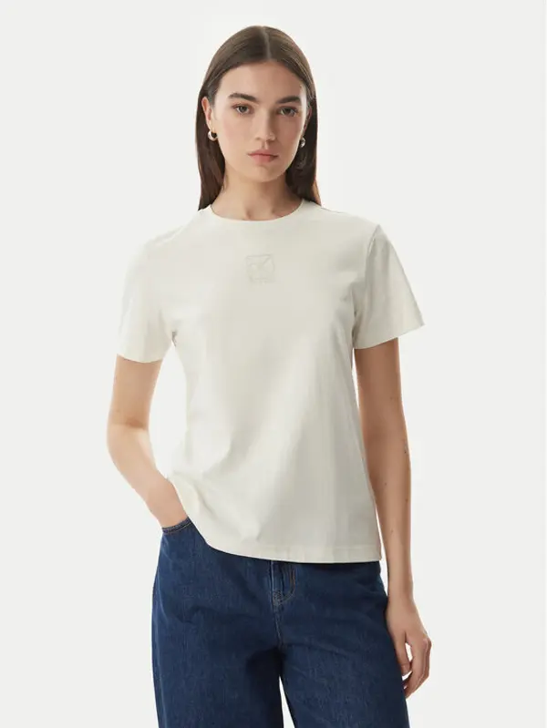 Calvin Klein Jeans Calvin Klein Jeans T-shirt SS 20s LV044G200G Krem Regular Fit