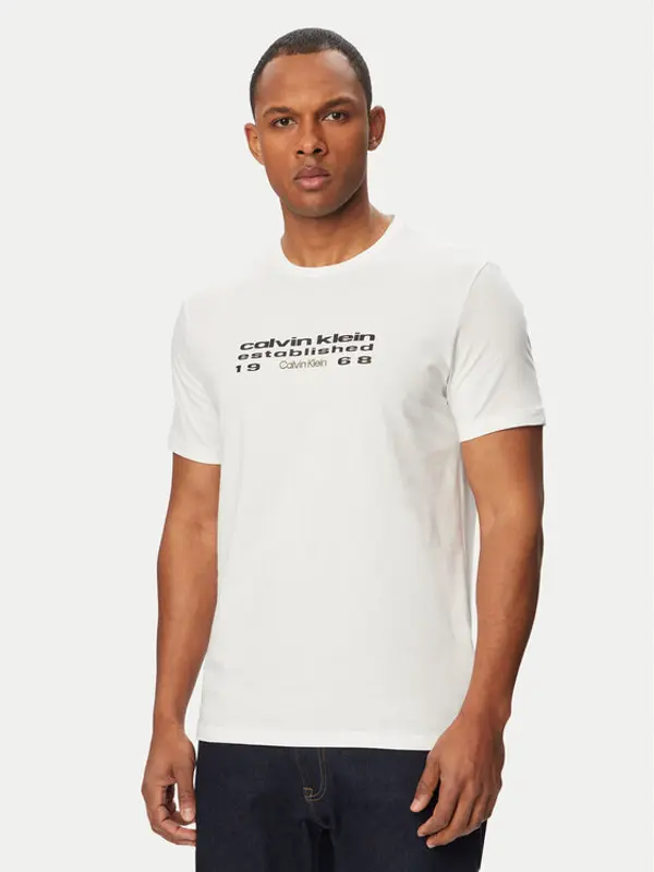 Calvin Klein Jeans Calvin Klein Jeans T-shirt SS 30s EU LV04RG800G Bijela Regular Fit