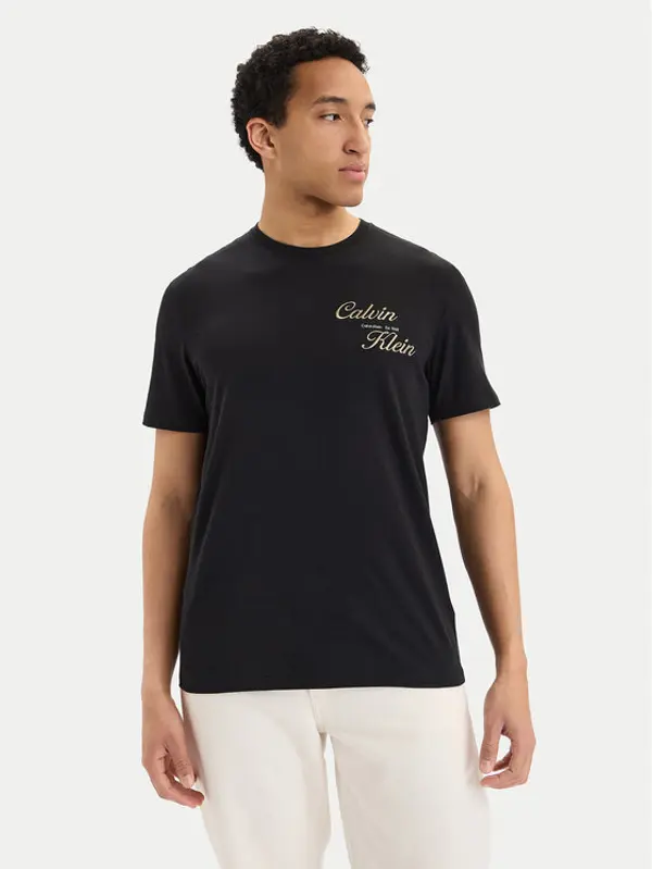Calvin Klein Jeans Calvin Klein Jeans T-shirt SS 30s EU LV04RG804G Crna Regular Fit
