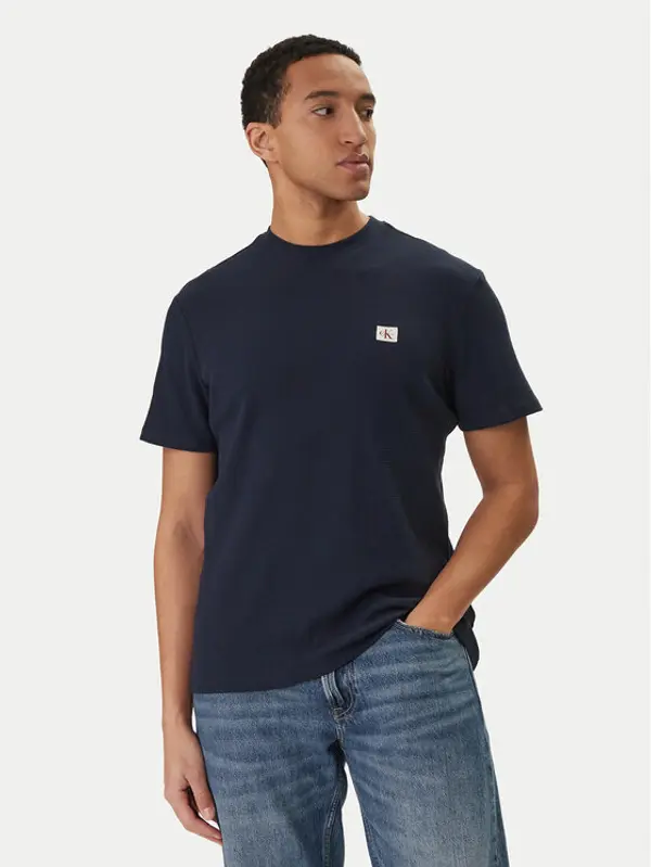 Calvin Klein Jeans Calvin Klein Jeans T-shirt Waffle Badge LV04RD008G Tamnoplava Regular Fit