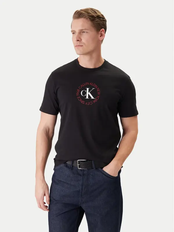 Calvin Klein Jeans Calvin Klein Jeans T-shirt Word Circle Graphic LV14RE816G Crna Regular Fit