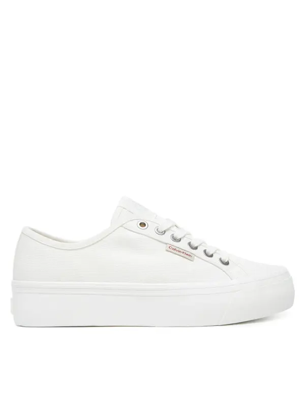 Calvin Klein Jeans Calvin Klein Jeans Tenisice Vulc Flatform Ctn Logo Tag YW0YW01838 Bijela