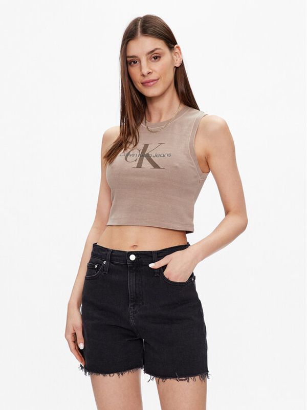 Calvin Klein Jeans Calvin Klein Jeans Top J20J221564 Smeđa Cropped Fit