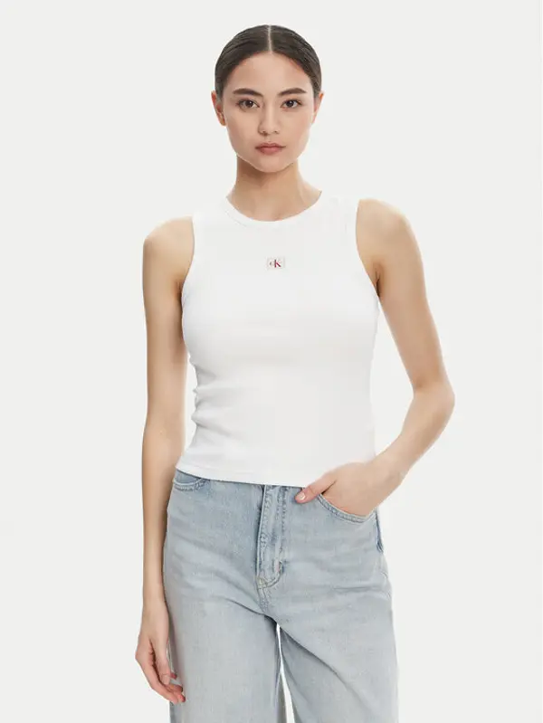 Calvin Klein Jeans Calvin Klein Jeans Top LV047C201G Bijela Slim Fit