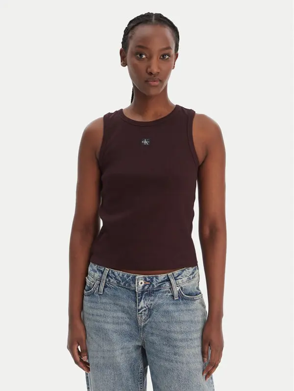 Calvin Klein Jeans Calvin Klein Jeans Top LV047C201G Smeđa Slim Fit