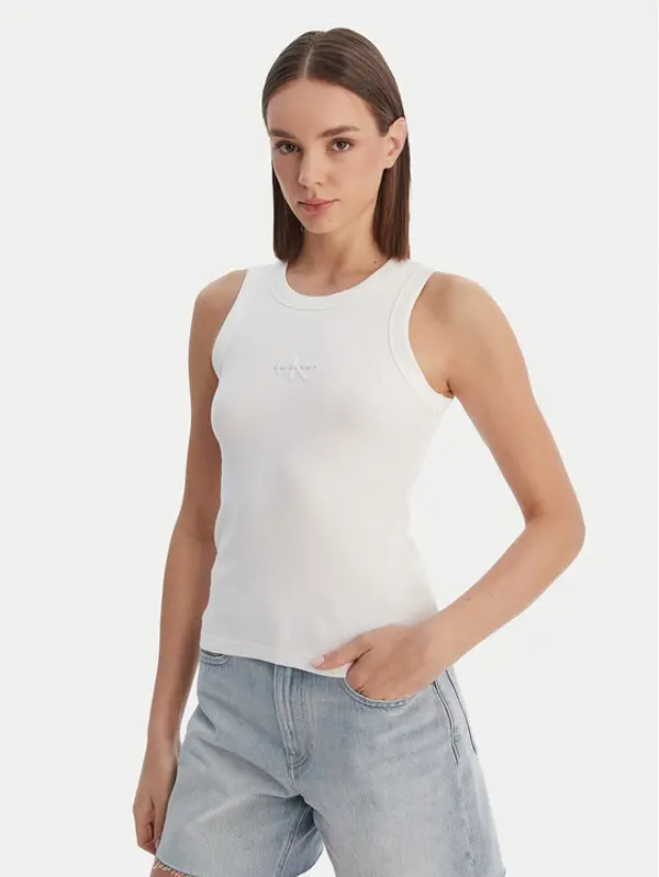 Calvin Klein Jeans Calvin Klein Jeans Top LV047E200G Bijela Slim Fit