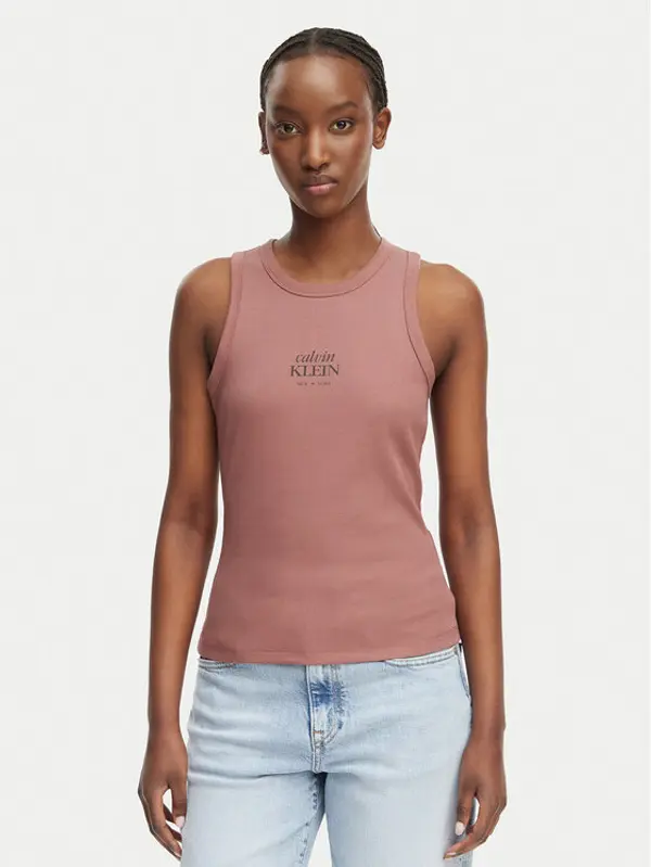 Calvin Klein Jeans Calvin Klein Jeans Top LV047F239G Svijetlo smeđa Slim Fit