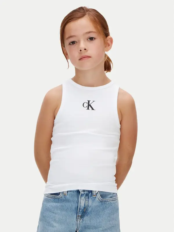 Calvin Klein Jeans Calvin Klein Jeans Top LVCKSJB10G Bijela Slim Fit