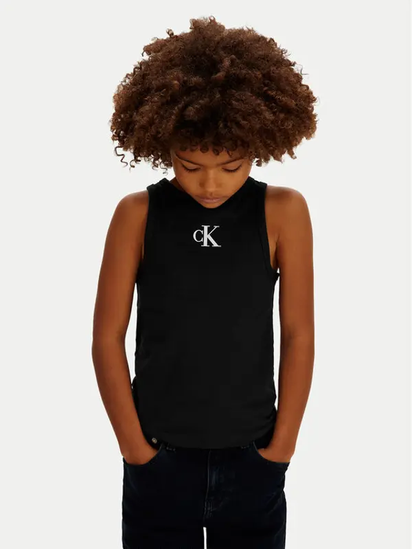 Calvin Klein Jeans Calvin Klein Jeans Top LVCKSJB10G Crna Slim Fit