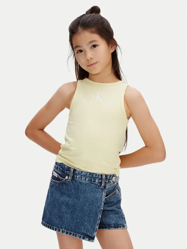 Calvin Klein Jeans Calvin Klein Jeans Top LVCKSJB10G Žuta Slim Fit
