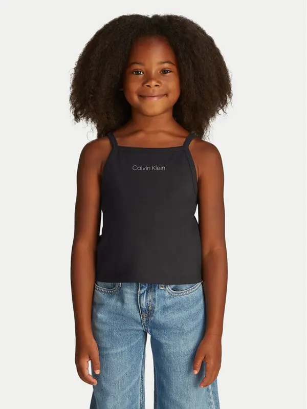Calvin Klein Jeans Calvin Klein Jeans Top Punto IG0IG02868 Crna Slim Fit