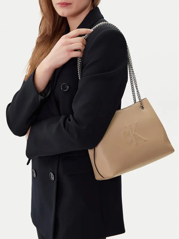 Calvin Klein Jeans Calvin Klein Jeans Torbica Sculpted Chain Shoulder Bag LV04K3163G Bež