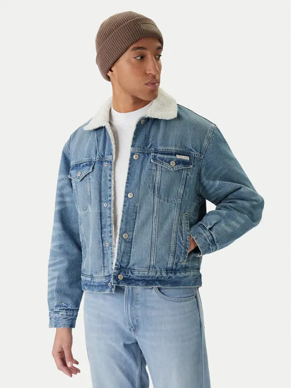 Calvin Klein Jeans Calvin Klein Jeans Traper jakna 90s Sherpa LV04RD737G Plava Regular Fit