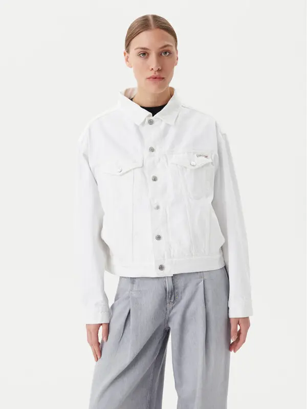 Calvin Klein Jeans Calvin Klein Jeans Traper jakna J20J225181 Bijela Boxy Fit