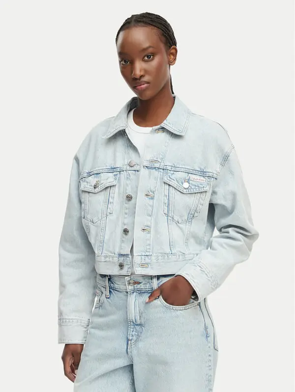 Calvin Klein Jeans Calvin Klein Jeans Traper jakna LV047F680G Plava Cropped Fit