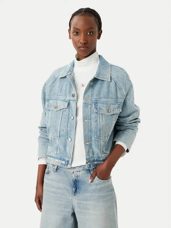 Calvin Klein Jeans Calvin Klein Jeans Traper jakna LV047G726G Svijetlo plava Boxy Fit