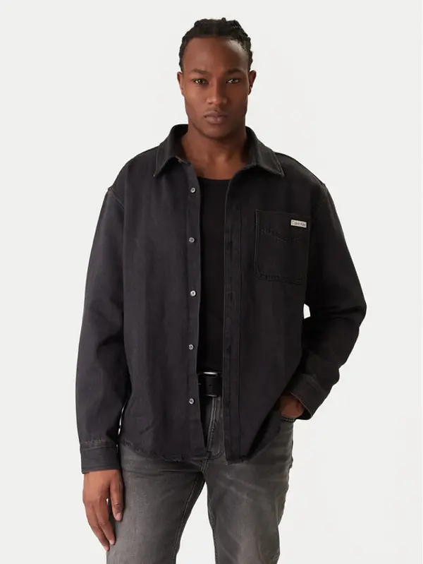 Calvin Klein Jeans Calvin Klein Jeans traper košulja Classic LV04RD765G Crna Relaxed Fit