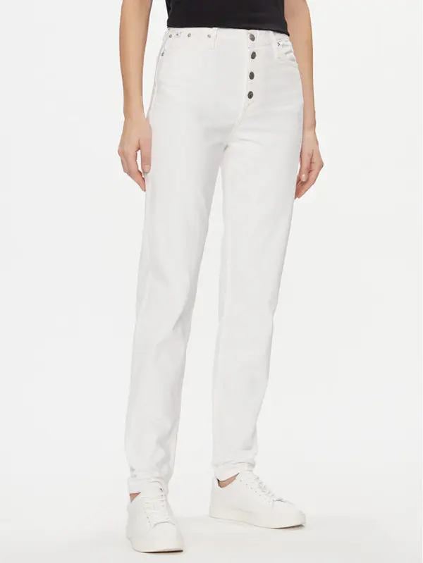 Calvin Klein Jeans Calvin Klein Jeans Traperice J20J222765 Bijela Mom Fit