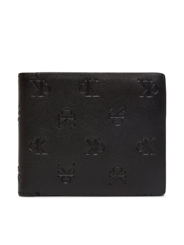 Calvin Klein Jeans Calvin Klein Jeans Veliki muški novčanik Aop Emboss Bifold W/Coin K50K512064 Crna