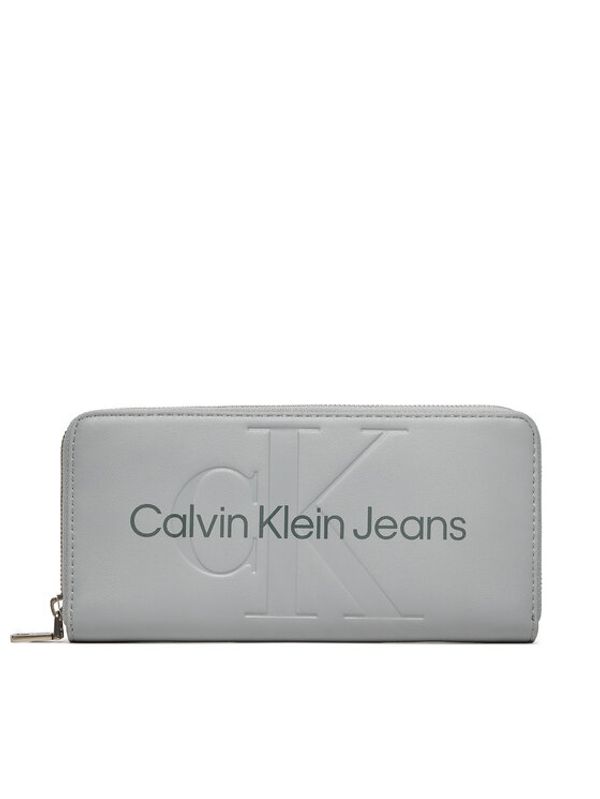 Calvin Klein Jeans Calvin Klein Jeans Veliki ženski novčanik Sculpted Zip Around Mono K60K607634 Siva