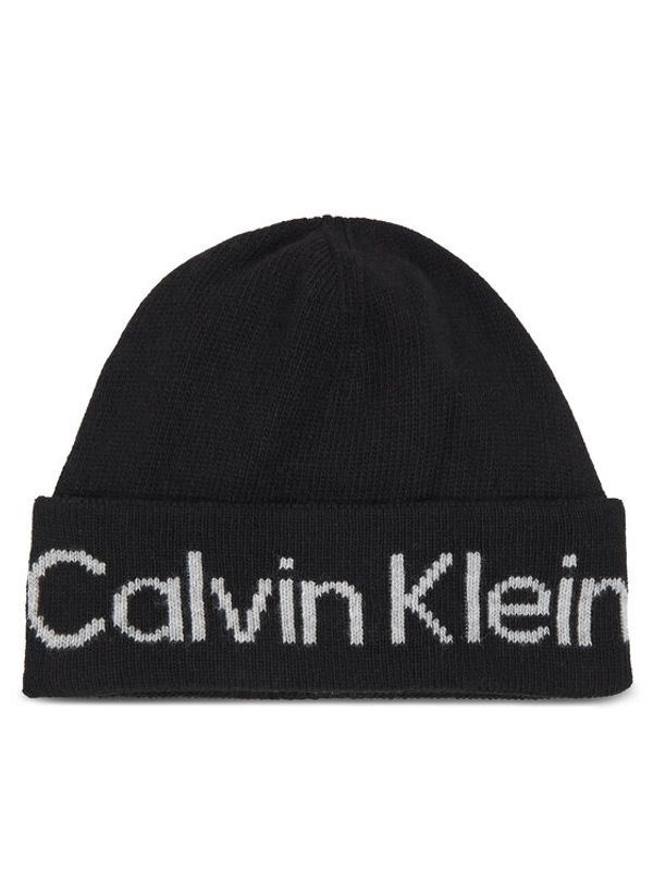 Calvin Klein Calvin Klein Kapa Logo Reverso Tonal Beanie K60K611151 Crna