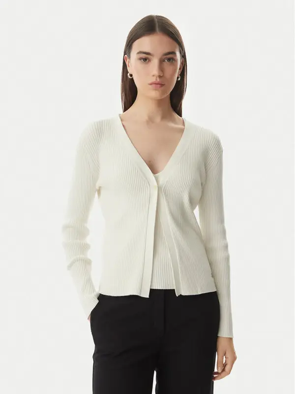 Calvin Klein Calvin Klein Kardigan LV044G303G Krem Regular Fit