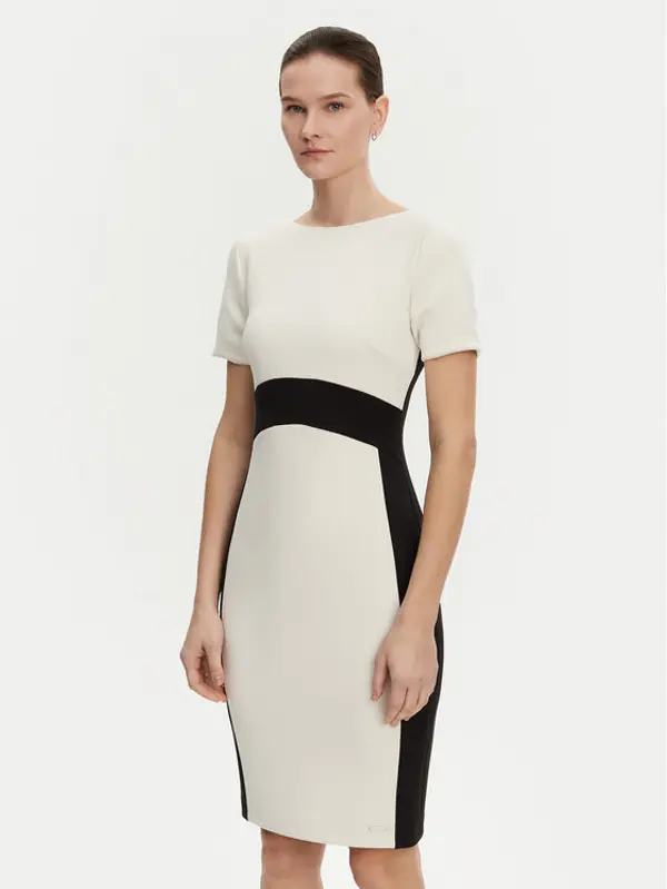 Calvin Klein Calvin Klein Koktel haljina K20K208161 Écru Slim Fit