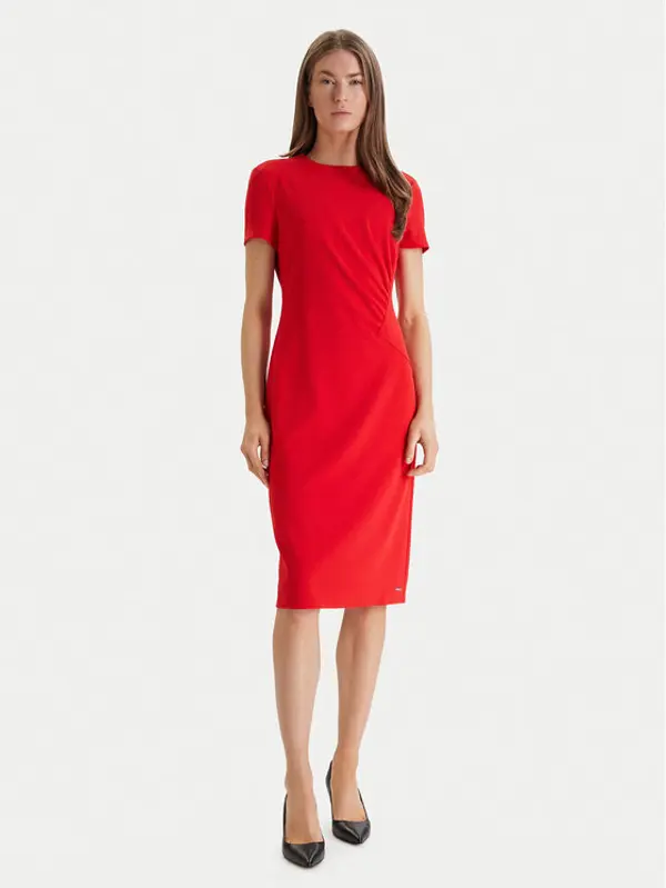 Calvin Klein Calvin Klein Koktel haljina LV044E048G Crvena Slim Fit