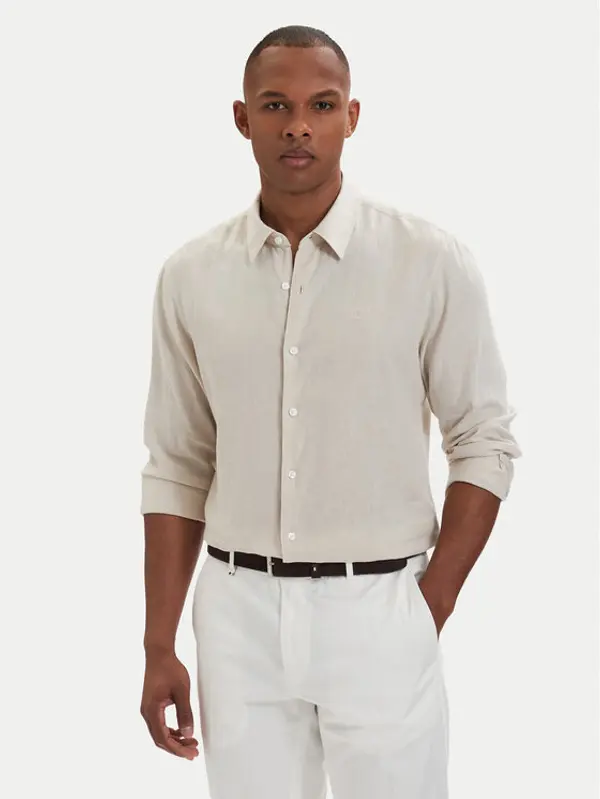 Calvin Klein Calvin Klein Košulja LV04LE125G Svijetlo bež Regular Fit