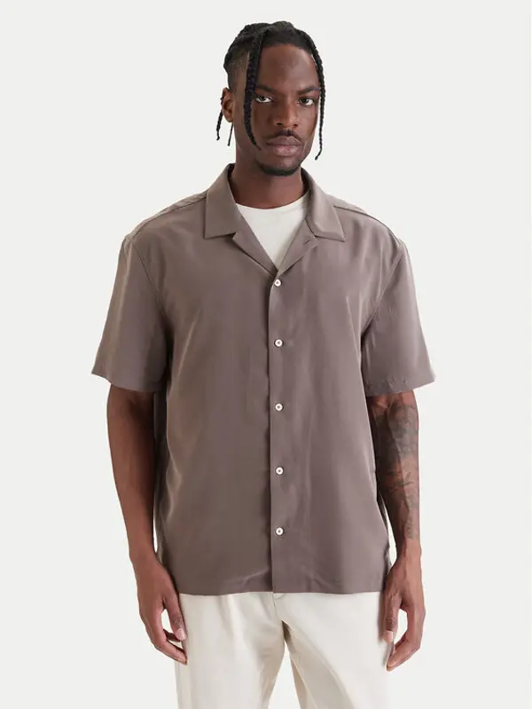 Calvin Klein Calvin Klein Košulja LV04LF114G Smeđa Relaxed Fit
