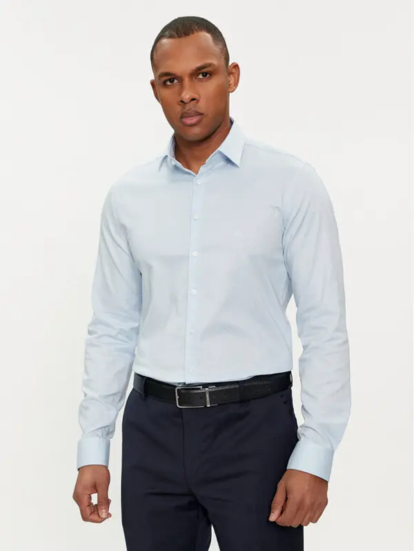 Calvin Klein Calvin Klein Košulja Micro Dot K10K112884 Svijetloplava Slim Fit
