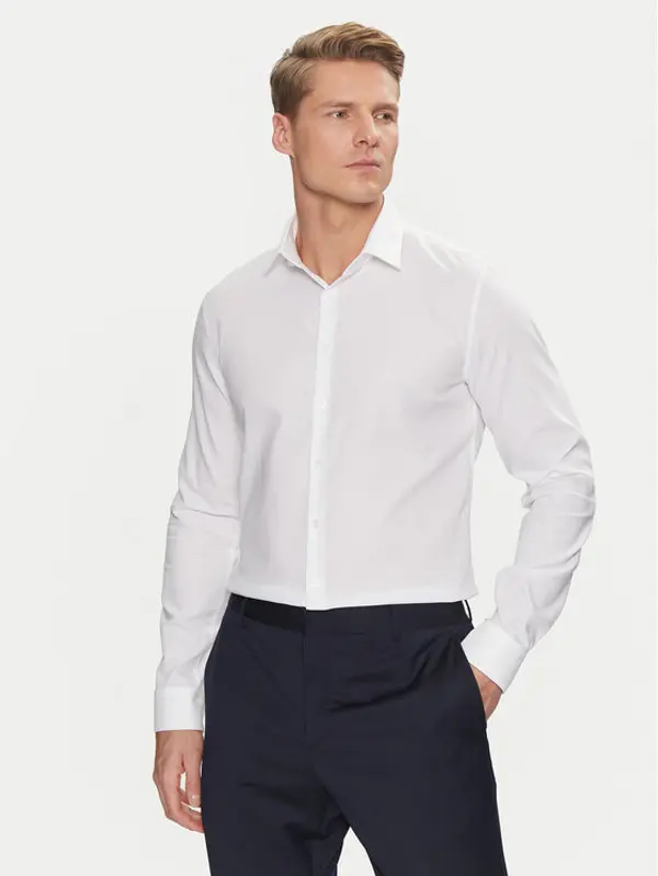 Calvin Klein Calvin Klein Košulja Non Iron Tonal Strct Slim Shirt K10K113848 Bijela Regular Fit