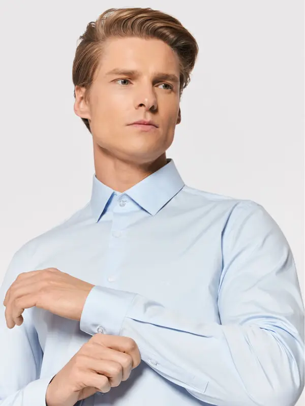 Calvin Klein Calvin Klein Košulja Poplin K10K108229 Plava Slim Fit