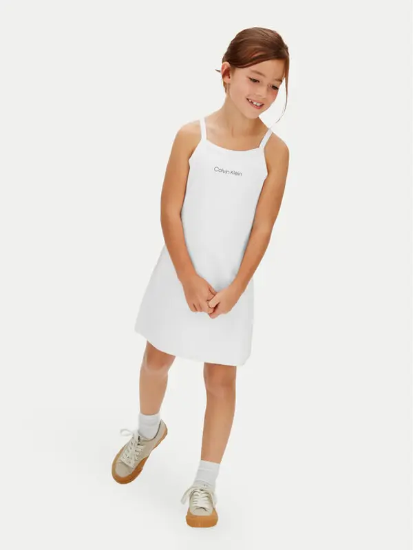 Calvin Klein Calvin Klein Ljetna haljina Skater LVCKSJH08G Bijela Regular Fit
