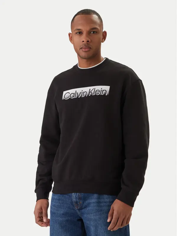 Calvin Klein Calvin Klein Majica dugih rukava Eu Sportswear Graphic LV04LF231G Crna Regular Fit