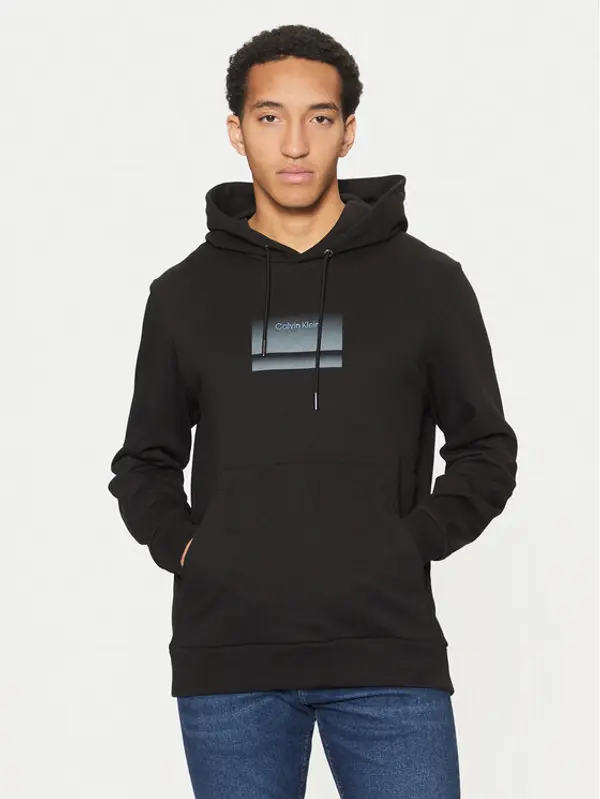 Calvin Klein Calvin Klein Majica dugih rukava Gradient Logo K10K113771 Crna Regular Fit