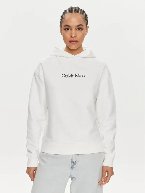 Calvin Klein Calvin Klein Majica dugih rukava Hero Logo K20K205449 Bijela Regular Fit
