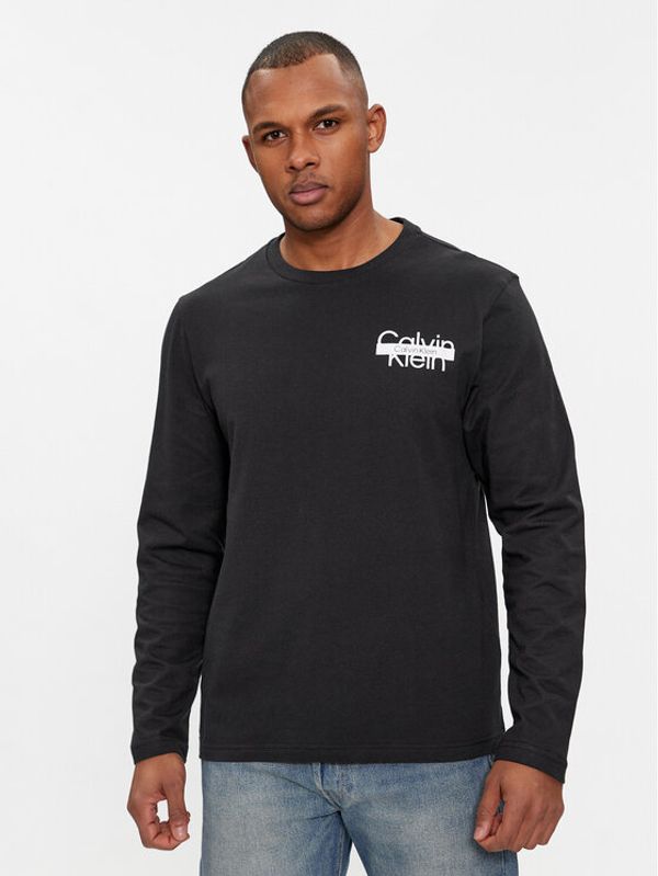 Calvin Klein Calvin Klein Majica dugih rukava Logo K10K112891 Crna Regular Fit