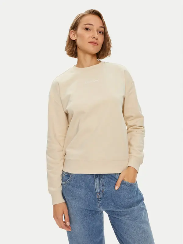 Calvin Klein Calvin Klein Majica dugih rukava Multi Logo K20K207216 Bež Regular Fit