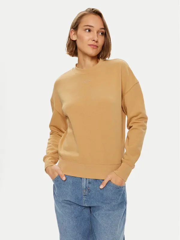 Calvin Klein Calvin Klein Majica dugih rukava Nano Logo K20K207213 Bež Relaxed Fit