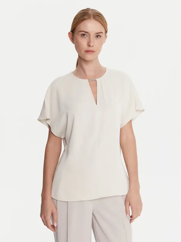 Calvin Klein Calvin Klein Majica LV044C196G Écru Regular Fit