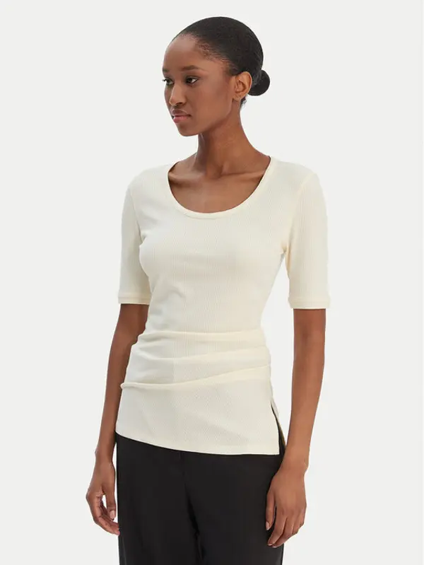 Calvin Klein Calvin Klein Majica LV044E267G Bež Slim Fit